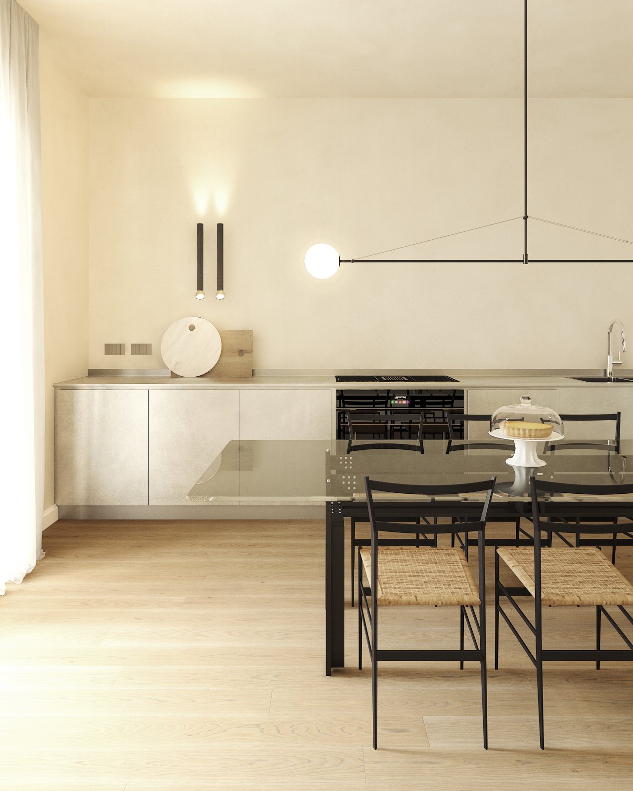 Cucina open space con zona pranzo
